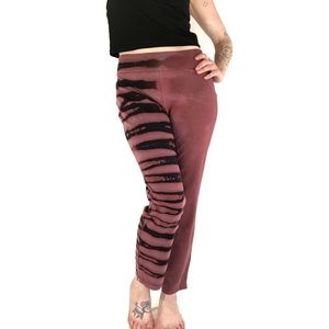 Two Tone Tie-Dye Striped Stretch Pants